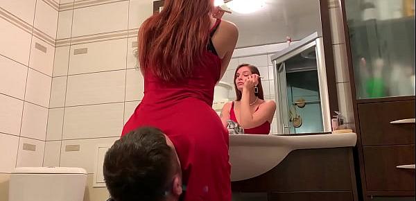  Mistress Sofi in Red Dress Use Chair Slave - Ignore Facesitting Femdom (Preview)